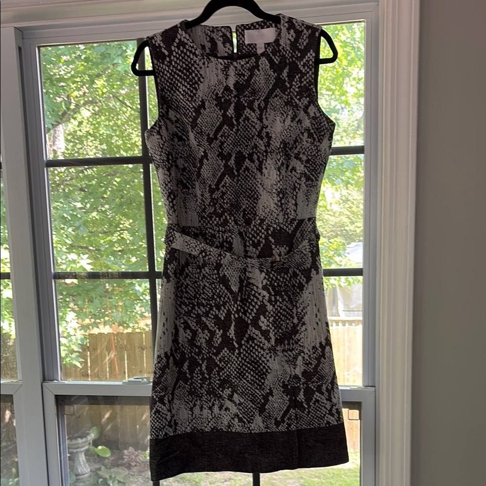 Boss Black and White Sheath Midi Dress